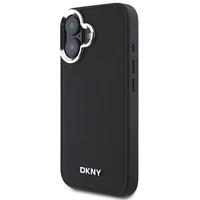 DKNY Vienkāršs sudraba logotips magnētiskais iPhone 16 viedtālruņa apvalks - melns