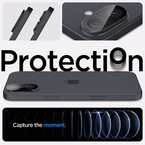 Spigen Optik GLAS.TR защита камеры 2-PACK для iPhone 16 / 16 Plus - чёрный