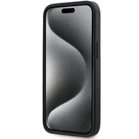 DKNY 3D Gumijas apvalks ar atkārtotu rakstu iPhone 15 Plus - melns