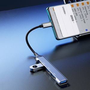 Dudao HUB 4in1 USB-C - 4x USB-A (3 x USB2.0 / USB3.0) 6.3cm melns (A16T)