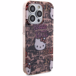 Hello Kitty IML grafiti viedtālruņa apvalks iPhone 14 Pro - rozā