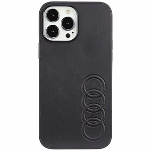 Audi sintētiskās ādas viedtālruņa apvalks iPhone 13 Pro Max 6.7" melns/melns cietais apvalks AU-TPUPPCIP13PM-TT/D1-BK