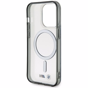 Apvalks BMW BMHMP14XHCRS iPhone 14 Pro Max 6.7" caurspīdīgs cietais apvalks Sudraba Gredzens MagSafe