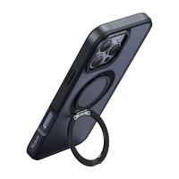 McDodo PC-4932 MagSafe viedtālruņa apvalks iPhone 16 Pro ar statīvu (melns)