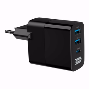 Gembird TA-UC-PDQC30LCD-BK-02 mobilās ierīces lādētājs universāls melns AC ātra uzlāde iekštelpām