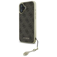 Guess 4G Charms Kolekcijas viedtālruņa apvalks iPhone 16 Plus - brūns