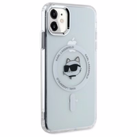 Karl Lagerfeld IML Metāla Choupette galva MagSafe apvalks iPhone 11 - balts