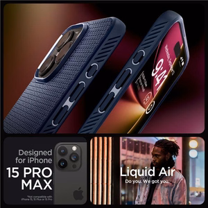 SPIGEN case LIQUID AIR for IPHONE 15 Pro Max navy blue