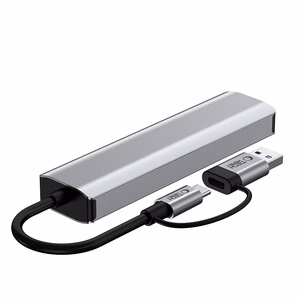 Tech-Protect HB03 HUB adapteris 5in1 USB-C + USB2.0 + USB3.0 + RJ45 - pelēks