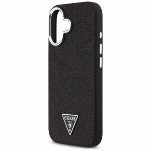 Guess Mirdzošs Trīsstūra Logotips Magnētiskais viedtālruņa apvalks iPhone 17 - melns