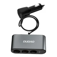 Dudao automašīnas lādētājs 2x USB / 3x cigarešu ligzdas sadalītājs - melns (R1Pro black)