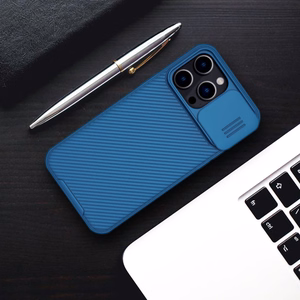 Nillkin CamShield Pro Case iPhone 14 Pro Max бронированный чехол с защитой камеры синий