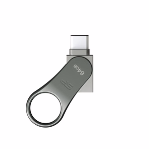 Silicon Power Mobile C80 USB zibatmiņa 64 GB USB Type-A / Type-C 3.0 titāna