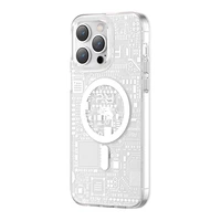 Kingxbar PQY Geek Series magnētiskais viedtālruņa apvalks iPhone 14 Pro Max MagSafe sudraba