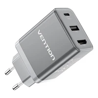 Vention FJAH0-EU USB(C+A)+HDMI GaN tīkla lādētājs (60W/5W/4K@60Hz) (pelēks)
