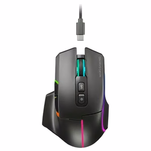 Mars Gaming MMWVECTOR optiskā pele labajai rokai, RF bezvadu savienojums, Bluetooth un USB Type-A, 12000 DPI
