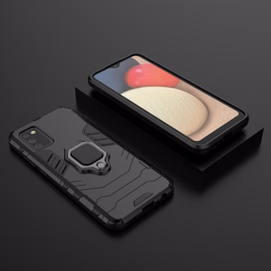 Ring Armor izturīgs hibrīda viedtālruņa apvalks ar magnētisko turētāju Samsung Galaxy A03s (166.5) melns