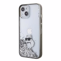 Karl Lagerfeld Liquid Glitter Choupette viedtālruņa apvalks iPhone 15 - caurspīdīgs