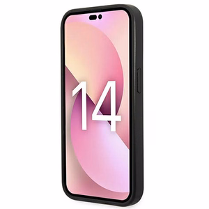 Karl Lagerfeld Saffiano Choupette Head Patch viedtālruņa apvalks iPhone 14 Pro - melns