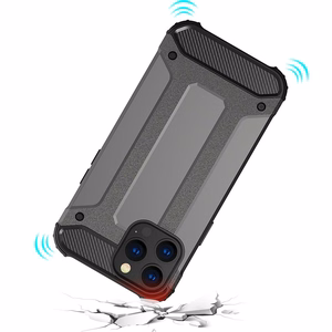 Hybrid Armor viedtālruņa apvalks iPhone 14 Pro Max bruņots hibrīda apvalks melns