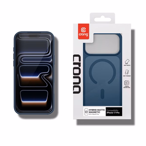 Crong Hybrid Matte Magnetic MagSafe vāciņš ierīcei iPhone 17 Pro, tumši zils