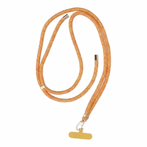 SWING (8mm) Tālruņa siksniņa, Tālruņa kulons ar regulējamu garumu / auklas garums 165cm (maks. 82.5cm cilpā) / uz pleca vai kakla - oranža-balta