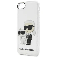 Karl Lagerfeld KLHCI8HNKCTGT iPhone 7/8/ SE 2020 / SE 2022 caurspīdīgs cietais apvalks Gliter Karl&Choupette
