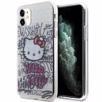 Hello Kitty IML Kitty uz ķieģeļiem grafiti apvalks iPhone 11 / Xr - balta