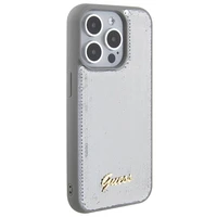 Guess Sequin Script Metal viedtālruņa apvalks iPhone 15 Pro Max - sudraba