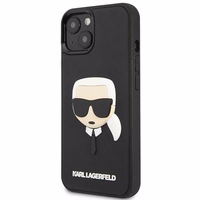 Viedtālruņa apvalks Karl Lagerfeld KLHCP14MKH3DBK iPhone 14 Plus 6.7\" melns / melns 3D Gumijas Karl's Head