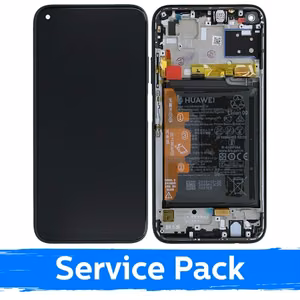 LCD Display Compatible With Huawei P40 Lite With Frame / Midnight Black / (Service Pack)