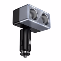Smart dual cigarette lighter car charger Hoco 2 lighter ports max 240W/24V Z65 black