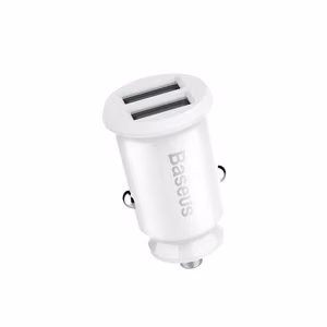Baseus Grain automašīnas lādētājs 2x USB 3.1A, balts