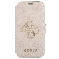 Guess GUBKP13X4GMGPI iPhone 13 Pro Max 6.7" vāciņš rozā - 4G Liels metāla logotips