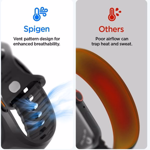 Spigen Liquid Air Pro maciņš ar siksniņu un 9H rūdīts stikls Apple Watch Ultra 49 mm, melni