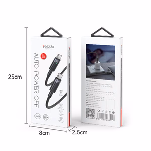 Yesido Cable CA160 braided - Type C to Type C - PD 60W 1,2 metres black