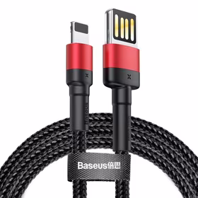 Baseus Cafule Divpusējs USB Lightning kabelis 2,4A 1m (melns+sarkans)