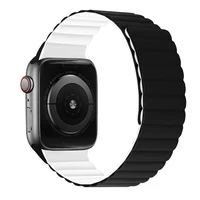 Silikona magnētiskais cilpa Apple Watch 38/40/41 divpusējs dizains 2 balts-melns