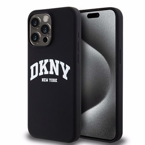 DKNY Liquid Silicone White Printed Logo MagSafe Viedtālruņa apvalks iPhone 14 Pro Max - melns (m)