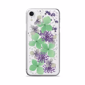 PURO Glam Hippie Chic Cover - maciņš iPhone XR (real zaļš flower petals)
