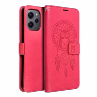 MEZZO Grāmatas tipa viedtālruņa apvalks XIAOMI Redmi 12 4G / 12 5G sapņu ķērājs purpursarkana