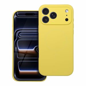 Viedtālruņa apvalks no silikona, 2 mm, iPhone 17 Pro, ar MagSafe – citronu krāsā