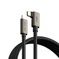 Ringke 3.2 gen. 2x2 USB-C, PD 3.1 240W 2m leņķveida kabelis - melns