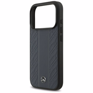 Mercedes Leather Laurel Leaves Stripes MagSafe Чехол для iPhone 17 Pro - синий