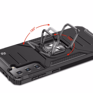Wozinsky Ring Armor Tough Hybrid viedtālruņa apvalks Samsung Galaxy S22+ (S22 Plus) melnās krāsas ar magnētisko stiprinājumu