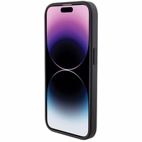 BMW ādas teksturēts un svītra iPhone 15 Pro Max viedtālruņa apvalks - melns