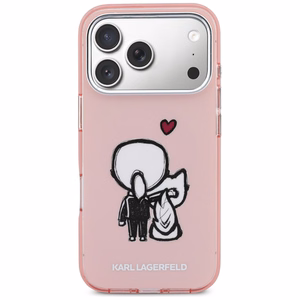 Karl Lagerfeld Karl & Choupette задняя MagSafe чехол для iPhone 17 Pro розовый