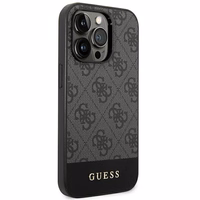 Guess GUHCP14XG4GLGR iPhone 14 Pro Max 6.7" pelēks/pelēks cietais apvalks 4G Stripe kolekcija
