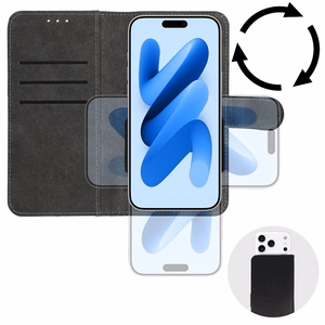 WONDER COMMON Универсальный чехол-книжка (SIZE S) для iPhone 12/13/Samsung S6/A5 2016/Xcover 4/S22/Huawei P8 2017 чёрный