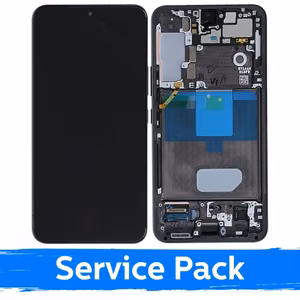 LCD Display Compatible With Samsung S901 S22 With Frame / Phantom Black (Graphite) / (Service Pack)